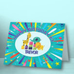 Custom Happy Birthday child greeting card<br><div class="desc">Colorful,  personalized card for young boy or girl!</div>