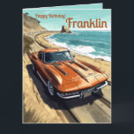 Custom Happy Birthday Classic Car Birthday  Card<br><div class="desc">Personalize this birthday card. It Says "Happy Birthday! Remember, a man and his classic car are like fine wine and good taste—they both improve with age!" Fun card for him, for dad, grandpa, uncle, mechanic friend. This Classic Car image is sure to wow any car lover you give it to....</div>