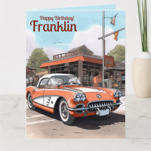 Custom Happy Birthday Cool Classic Car Birthday  Card