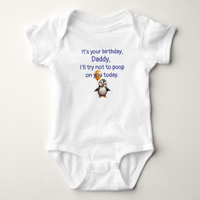 Custom Happy Birthday, Funny Gift From Baby,  Baby Bodysuit (Front)
