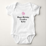 Custom Happy Birthday Grandma, Gift From Baby,  Baby Bodysuit<br><div class="desc">Cute personalized birthday gift from baby for any family member: Celebrate a special birthday with this adorable personalized baby bodysuit! The perfect gift from baby to grandma, grandpa, mommy, daddy, or any loved one. Update the nickname to fit your family (e.g., Gammy, Granny, Granddad, Auntie, Uncle, and more). Features a...</div>