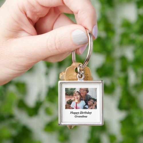 Custom Happy Birthday Grandma Photo  Keychain