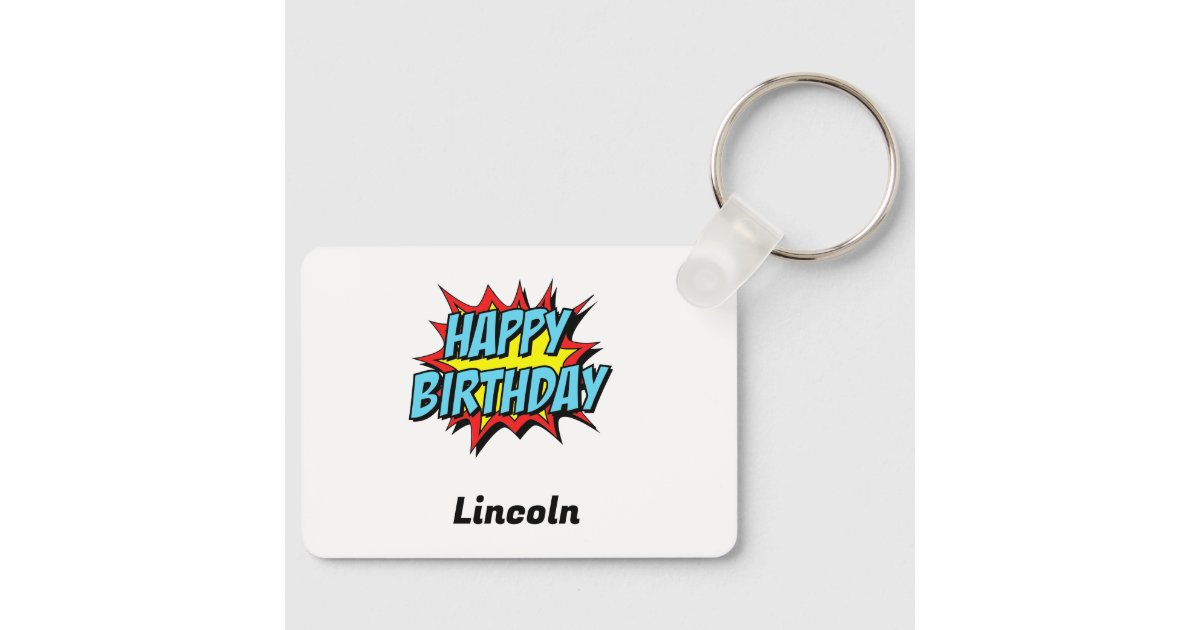 Custom Happy Birthday Keychain Zazzle