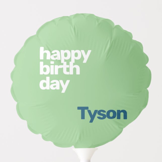 custom Happy Birthday minimal simple modern party Balloon (Front)
