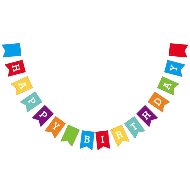 Custom Happy Birthday Party Bunting Banner Flags (All)