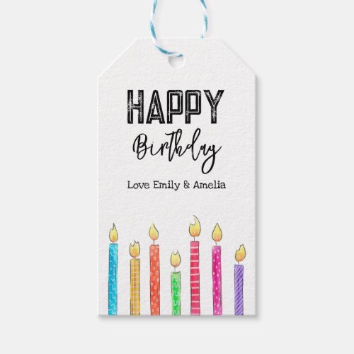 Custom Happy Birthday Party Gift Colorful Birthday Gift Tags