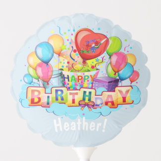 Custom Happy Birthday Personalized Blue Balloon