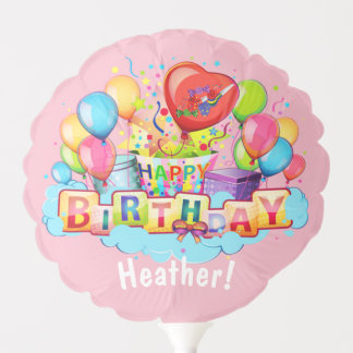 Custom Happy Birthday Personalized Pink Balloon