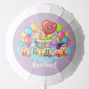 Custom Happy Birthday Personalized Purple Balloon