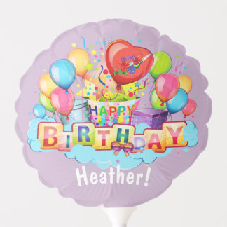 Custom Happy Birthday Personalized Purple Balloon