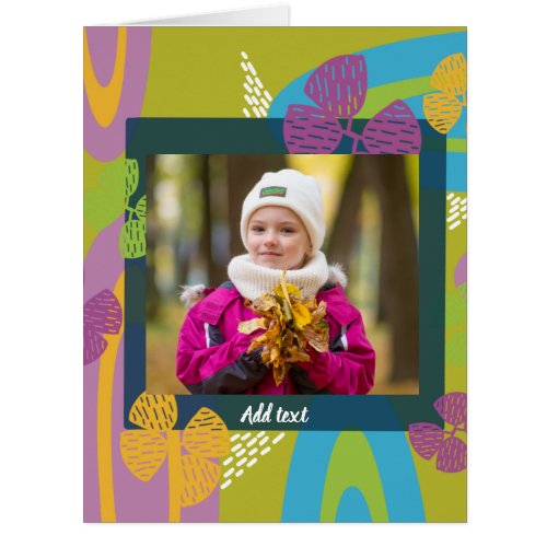 Custom happy birthday phot girl colorful card