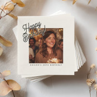Custom Happy Birthday Photo Fun Elegant Party