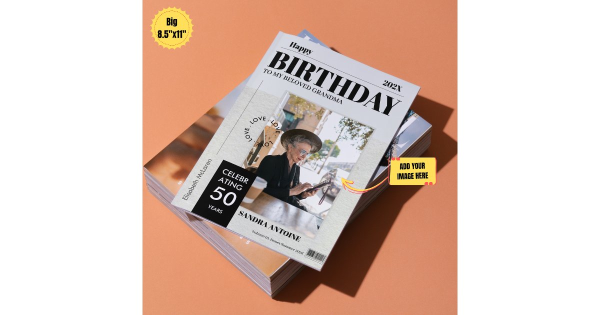 Magazine Card Custom Happy Birthday Photo Magazine Cover Card | Zazzle