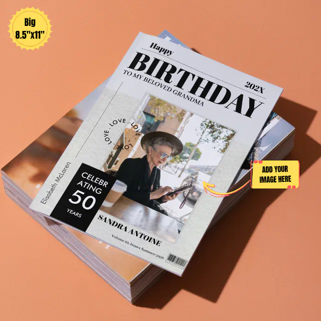 Magazine Card Custom Happy Birthday Photo Magazine Cover Card | Zazzle