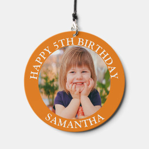 Custom Happy Birthday Photo Name Age  Wind Chime