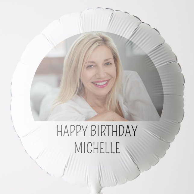 Custom Happy Birthday Photo Name Balloon (Front)