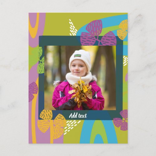 Custom Happy birthday photo toddler colorful  Postcard