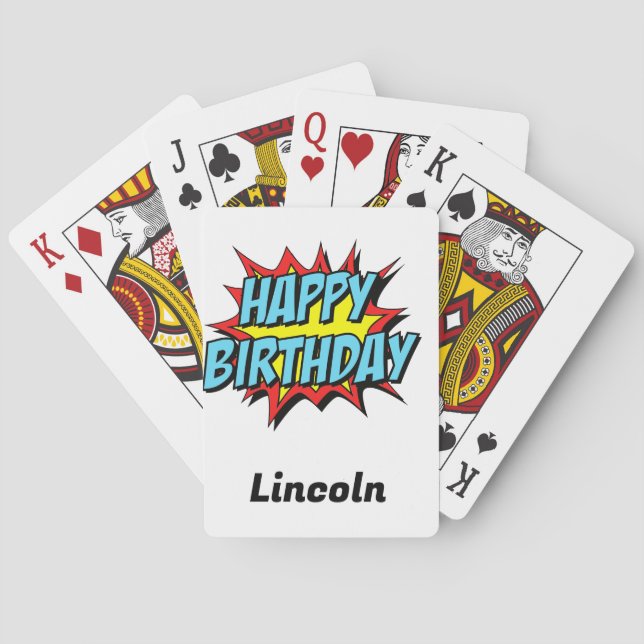 Custom Happy Birthday  Poker Cards (Back)