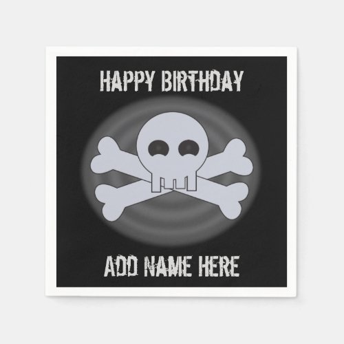 Custom Happy Birthday Skull Napkins