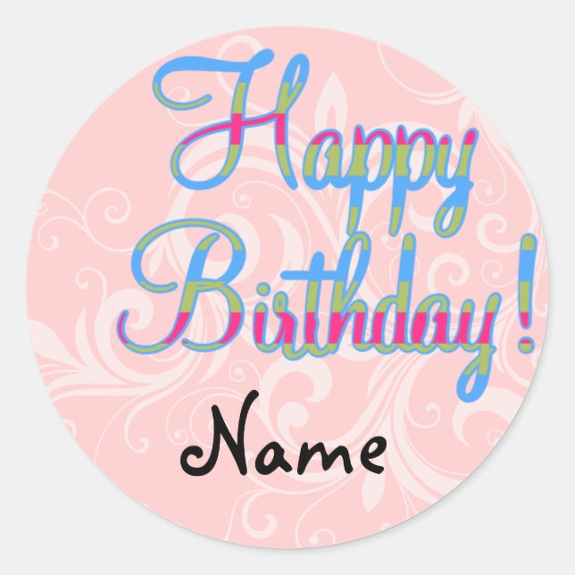 Custom Happy Birthday Stickers (Front)