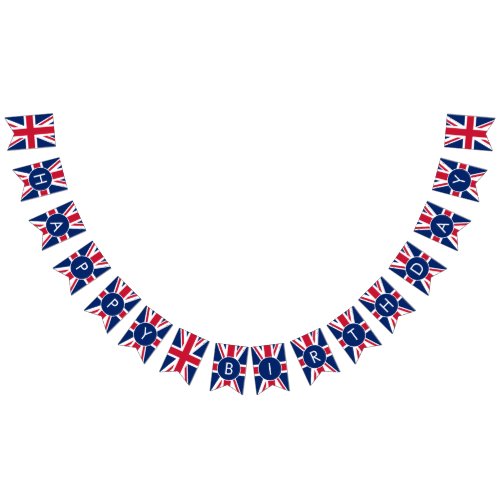 Custom Happy Birthday Union Jack Bunting Flags