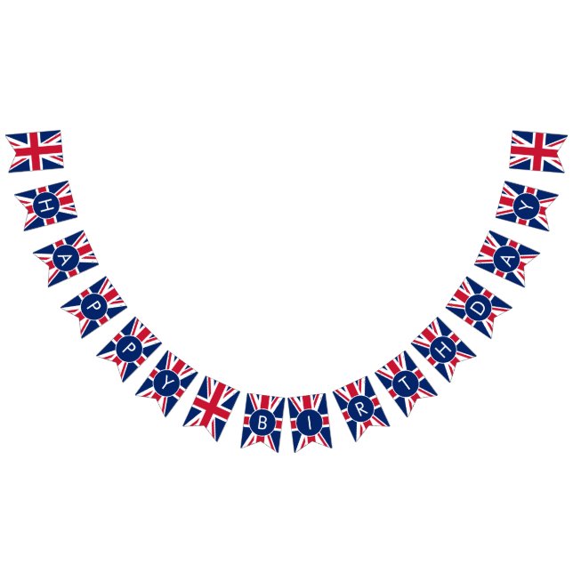 Custom Happy Birthday Union Jack Bunting Flags (All)