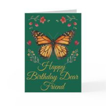 Custom Happy Birthday with Monarch Butterfly