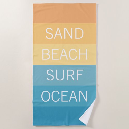 Custom Happy Bright Sunny Summer Stripes Pattern B Beach Towel