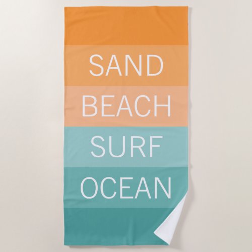 Custom Happy Bright Sunny Summer Stripes Pattern Beach Towel