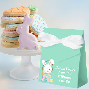 Custom Happy Easter Bunny Pastel Green Party Favor Boxes
