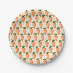 Custom - Happy Easter - Carrots in a row Paper Plates