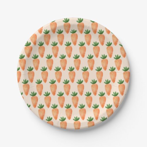 Custom _ Happy Easter _ Carrots in a row Paper Plates