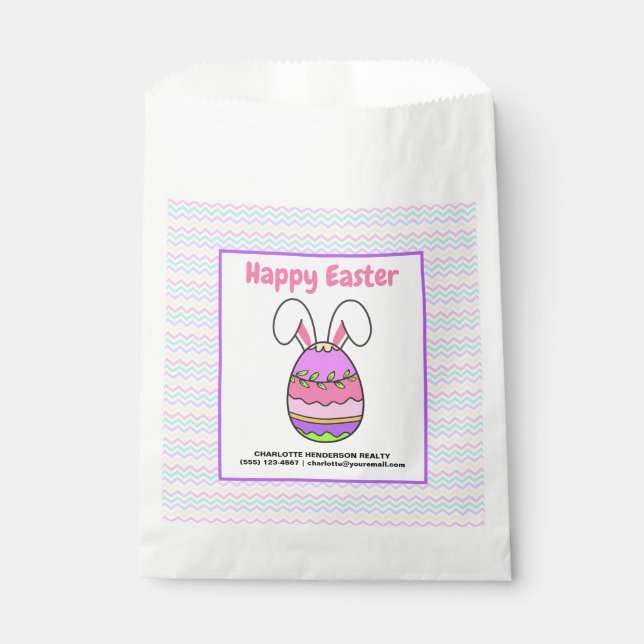 Custom Happy Easter Egg Party Goodie Favor Bag (Front)