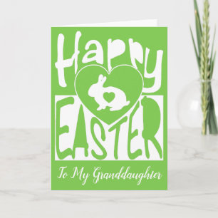 Custom Happy Easter to my Granddaughter blank Holiday Card