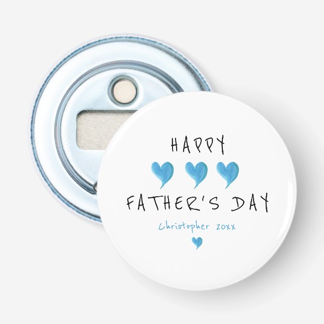 Custom Happy Father's Day Cute Boy Bottle Opener (Front)
