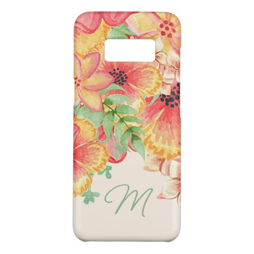 Custom Happy Flowers Pattern Watercolor Painting Case_Mate Samsung Galaxy S8 Case