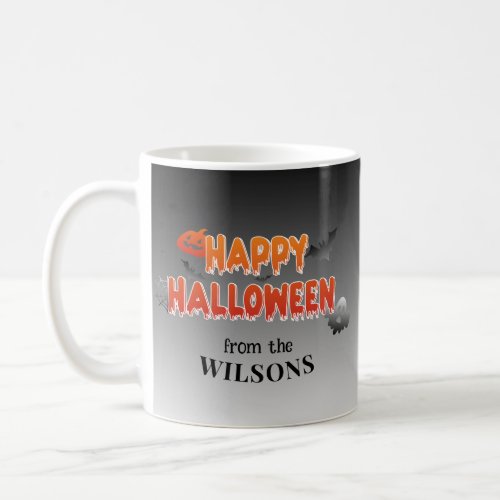Custom Happy Halloween Add Your Family Name Coffee Mug
