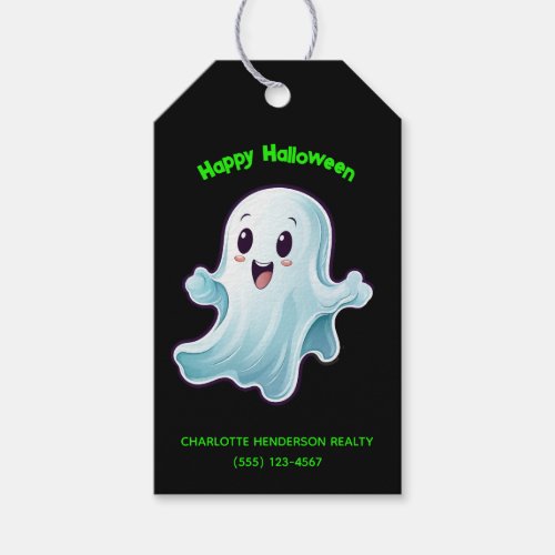 Custom Happy Halloween Ghost Gift Tags