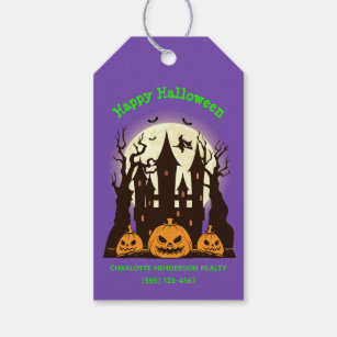 Custom Happy Halloween Haunted House Gift Tags