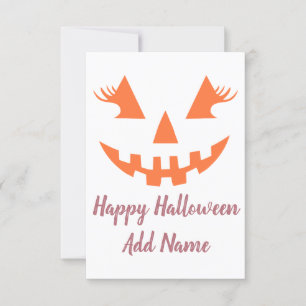 Custom Happy Halloween Jack O Lantern Pumpkin Card