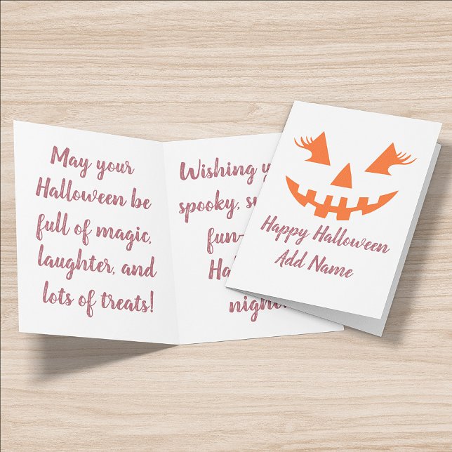 Custom Happy Halloween Jack O Lantern Pumpkin Card (Creator Uploaded)