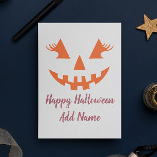 Custom Happy Halloween Jack O Lantern Pumpkin Holiday Postcard