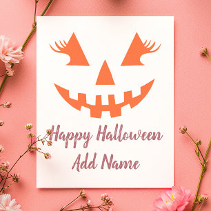 Custom Happy Halloween Jack O Lantern Pumpkin Postcard