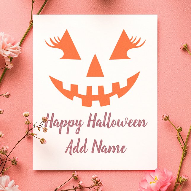 Custom Happy Halloween Jack O Lantern Pumpkin Postcard (Creator Uploaded)
