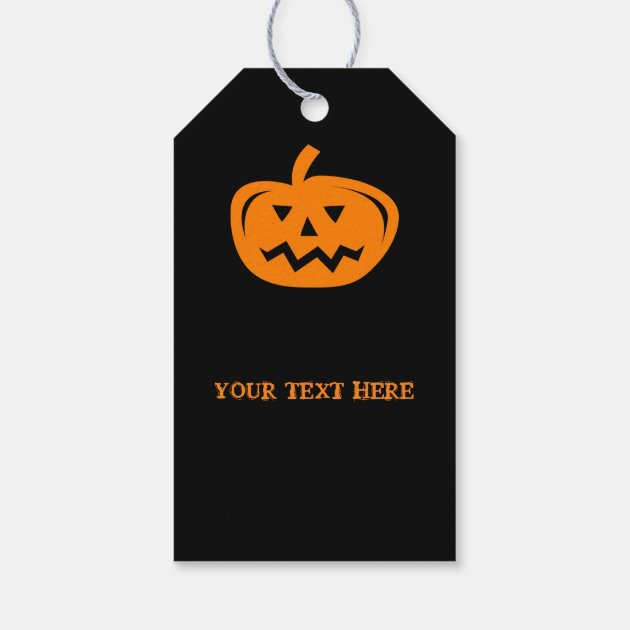 Custom Happy Halloween Party Favor Carved Pumpkin Gift Tags