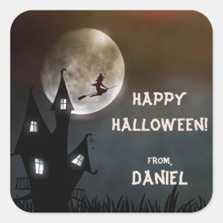 Custom Happy Halloween Square Sticker