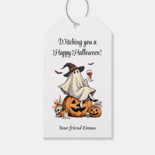 Custom Happy Halloween Witch Favor Gift Tags