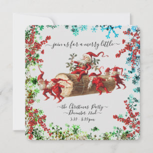 Custom Happy Holidays Chic Rustic Vintage Ephemera Invitation