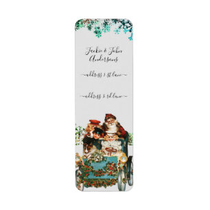 Custom Happy Holidays Chic Rustic Vintage Ephemera Label