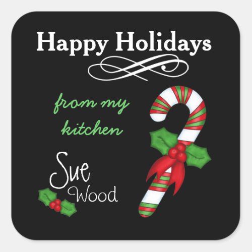 Custom Happy Holidays from my Kitchen Stickers